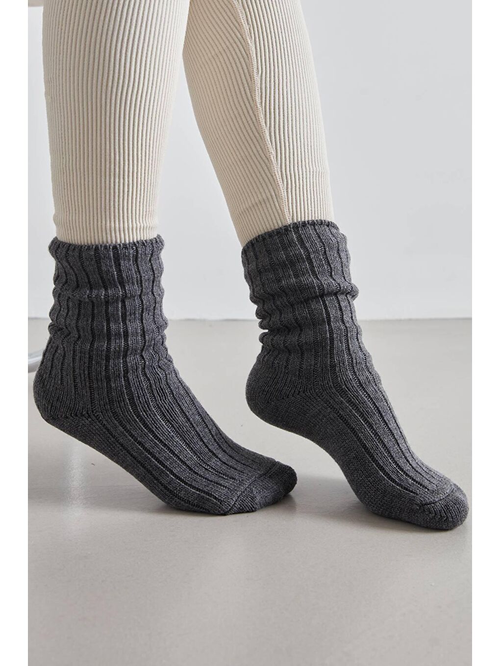 Kalın Kışlık Çorap Antrasit