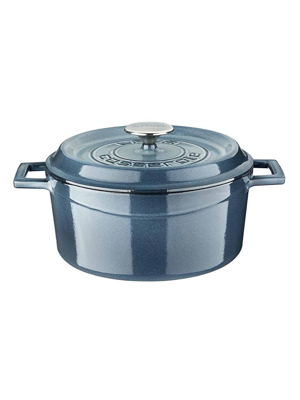 Gri Yuvarlak Tencere Döküm Demir Yekpare Kulplu Premium Serisi Çap(Ø)24cm.