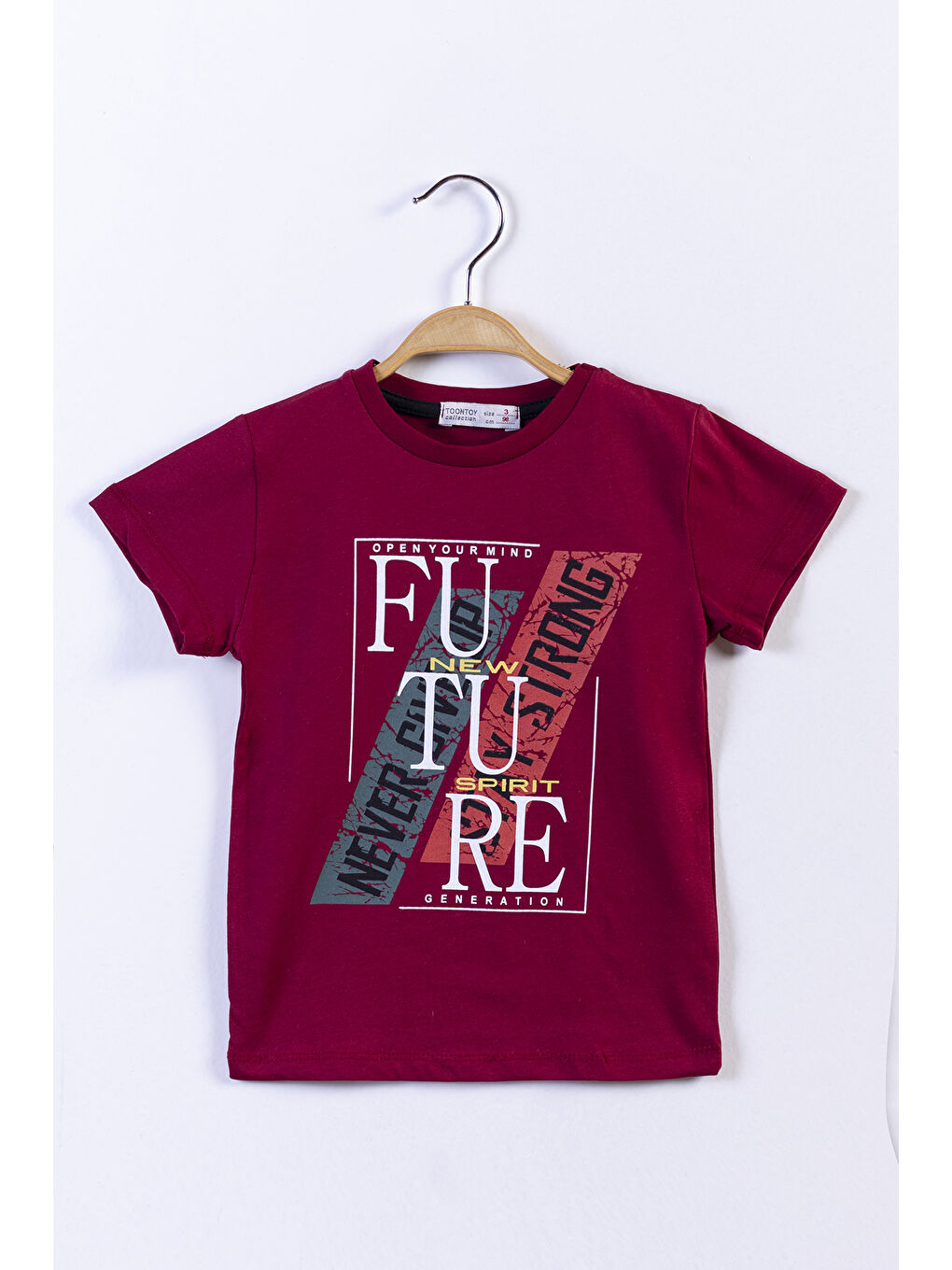 Bordo Erkek Çocuk Baskılı Tişört