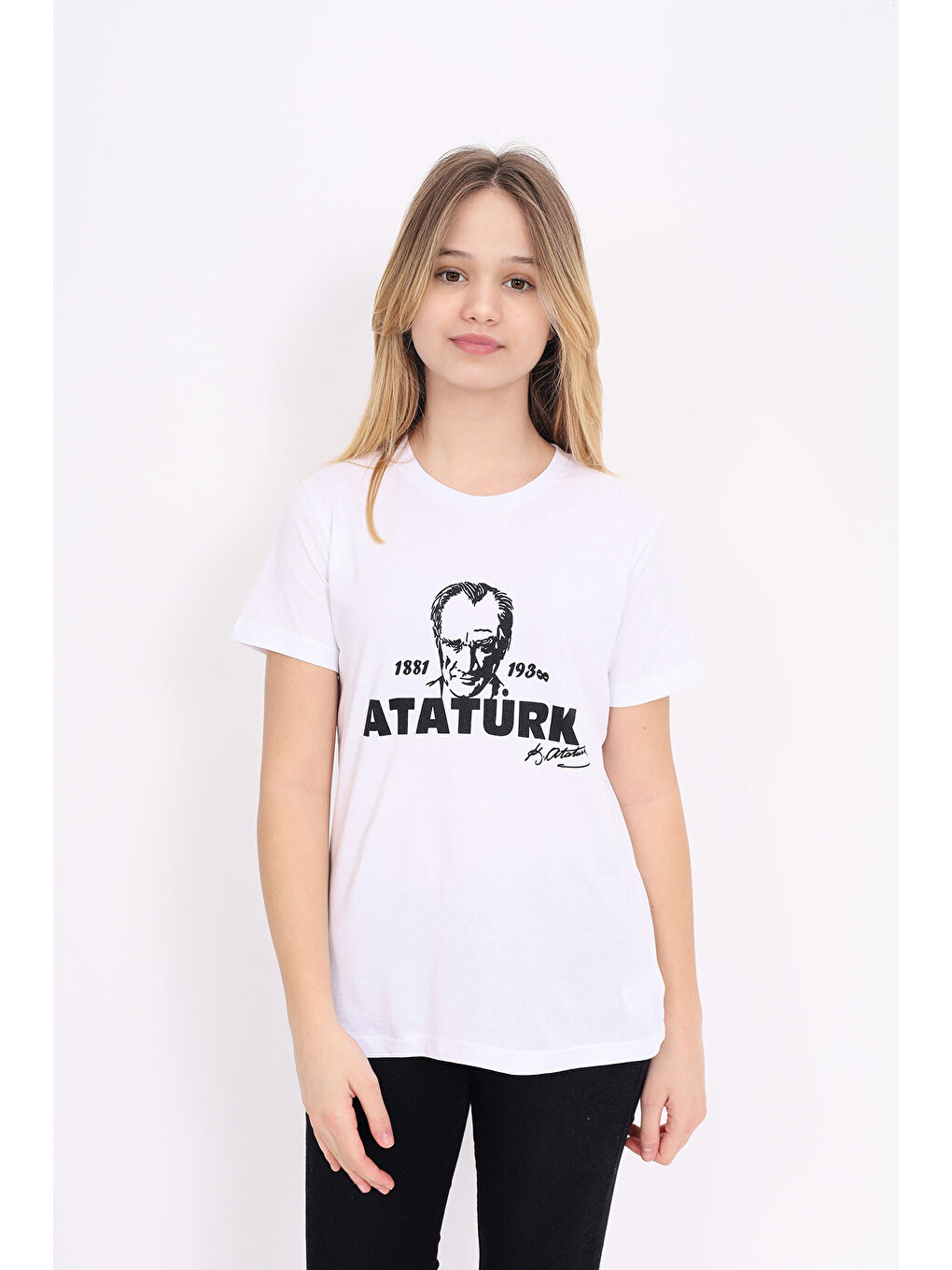 Beyaz Unisex Çocuk Baskılı Tişört-6