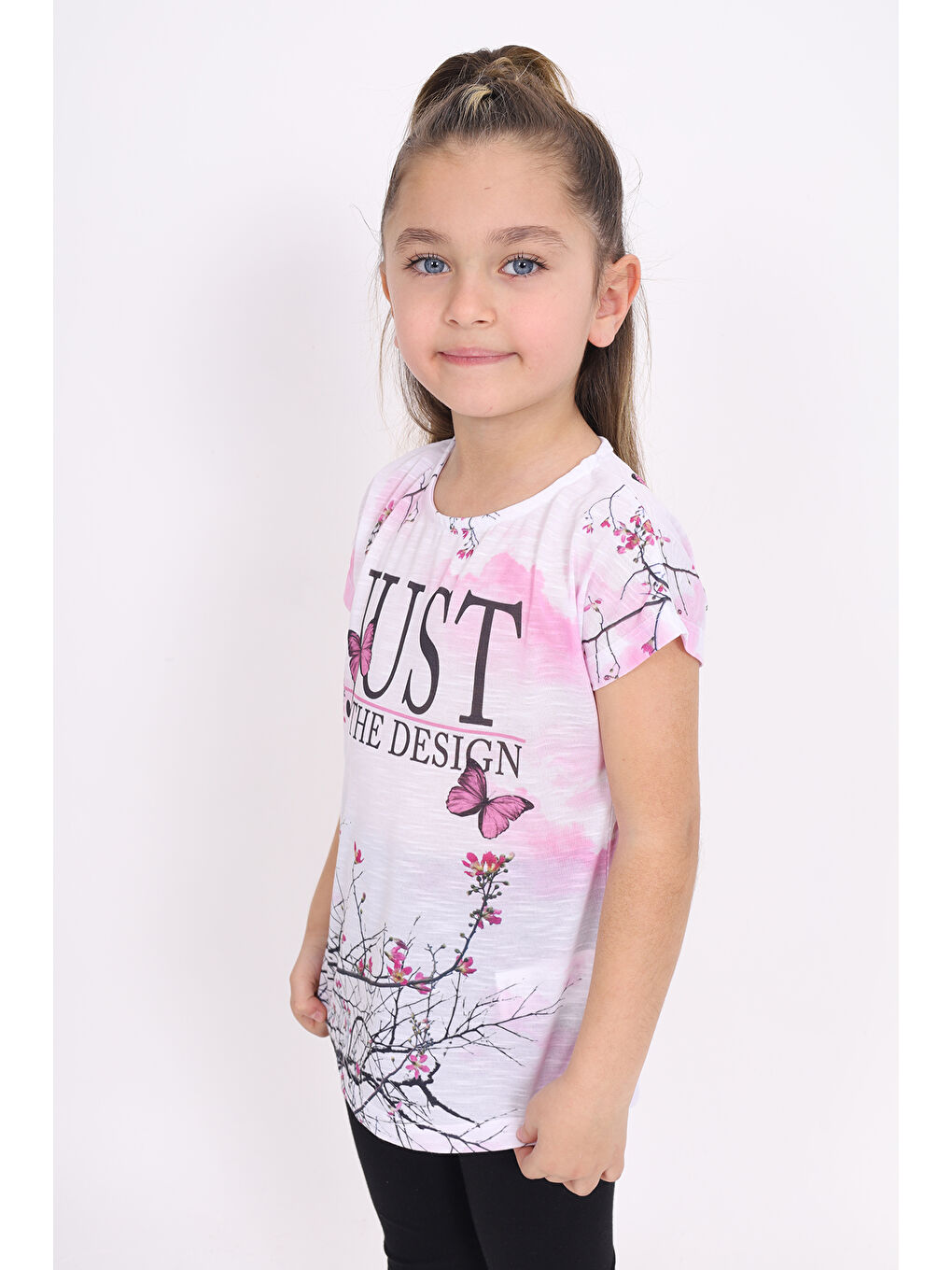 Pembe Kız Çocuk Dijital Baskılı Tişört-1