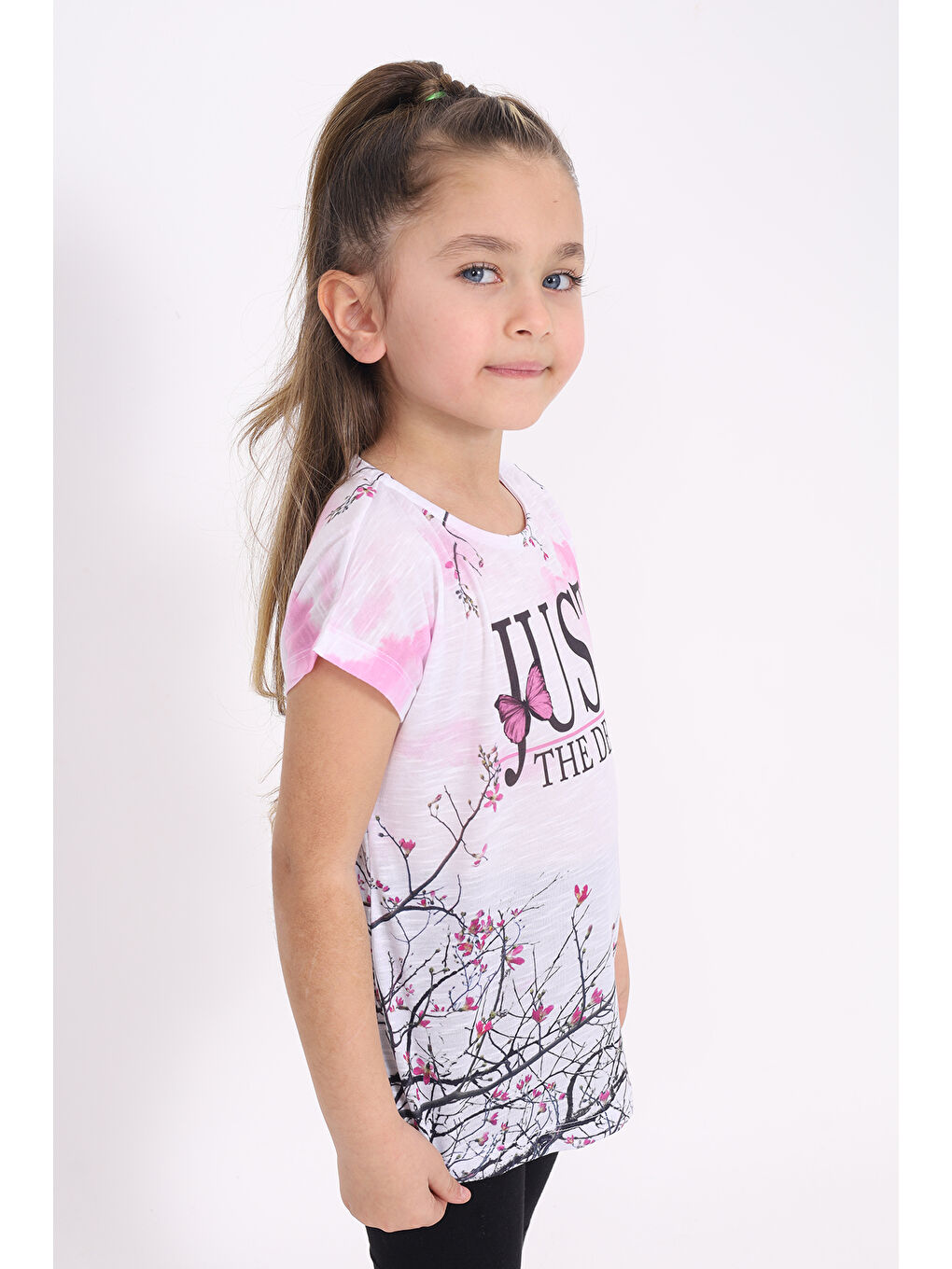 Pembe Kız Çocuk Dijital Baskılı Tişört-2