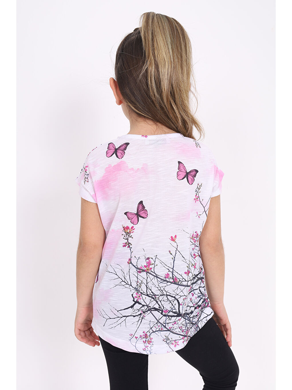 Pembe Kız Çocuk Dijital Baskılı Tişört-3