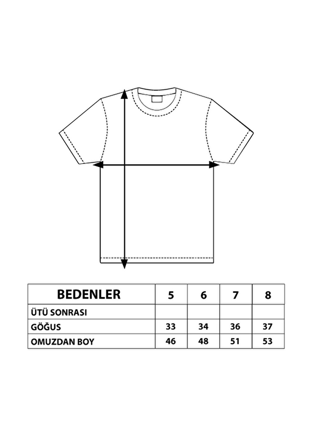 Ekru Erkek Çocuk Jeans Baskı Tişört-1