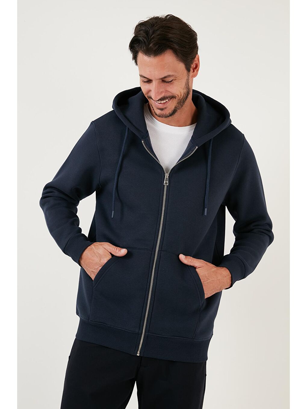 Buratti İndigo Pamuklu Fermuarlı Regular Fit Şardonlu Erkek Sweatshirt 5905487 - 2