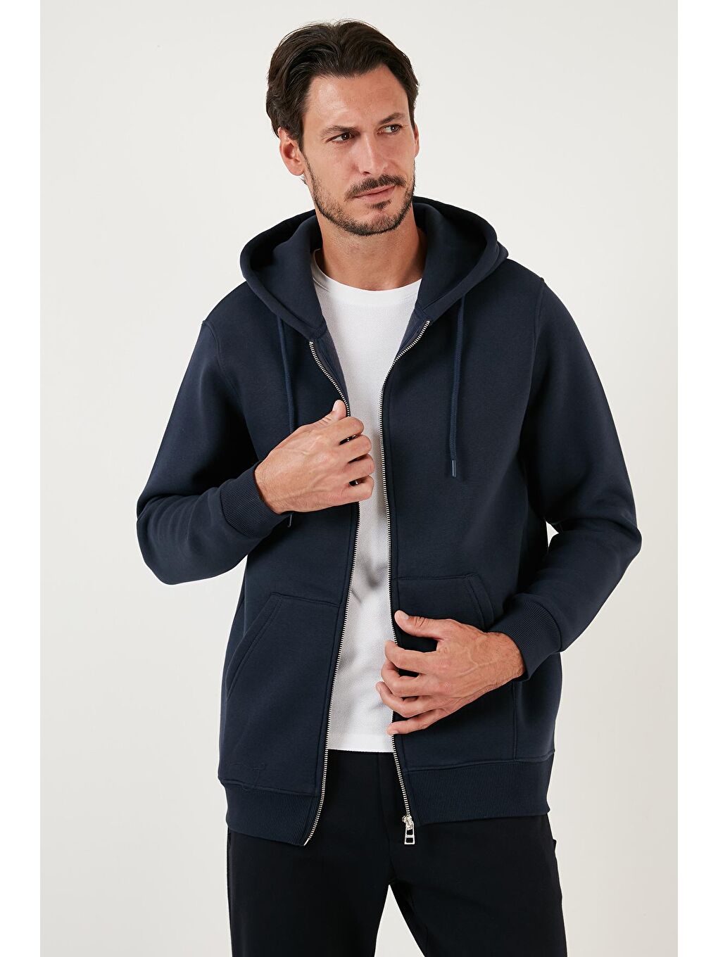 Buratti İndigo Pamuklu Fermuarlı Regular Fit Şardonlu Erkek Sweatshirt 5905487 - 3