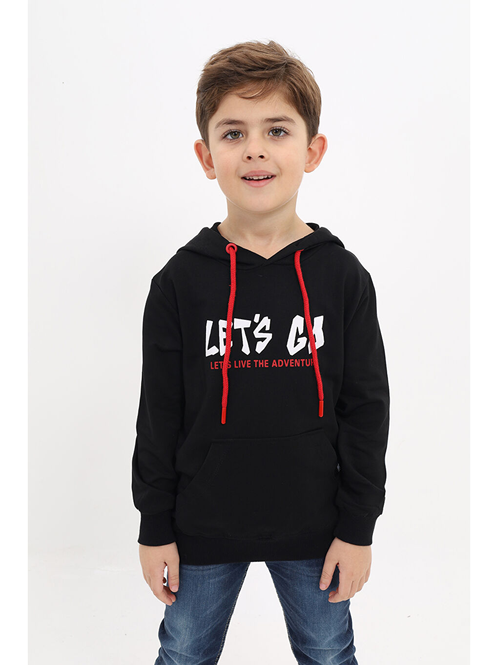 Siyah Erkek Çocuk Baskılı Sweatshirt-4