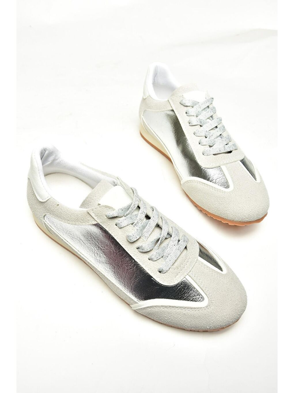 Gri U8207305 Gümüş Kadın Sneakers-2