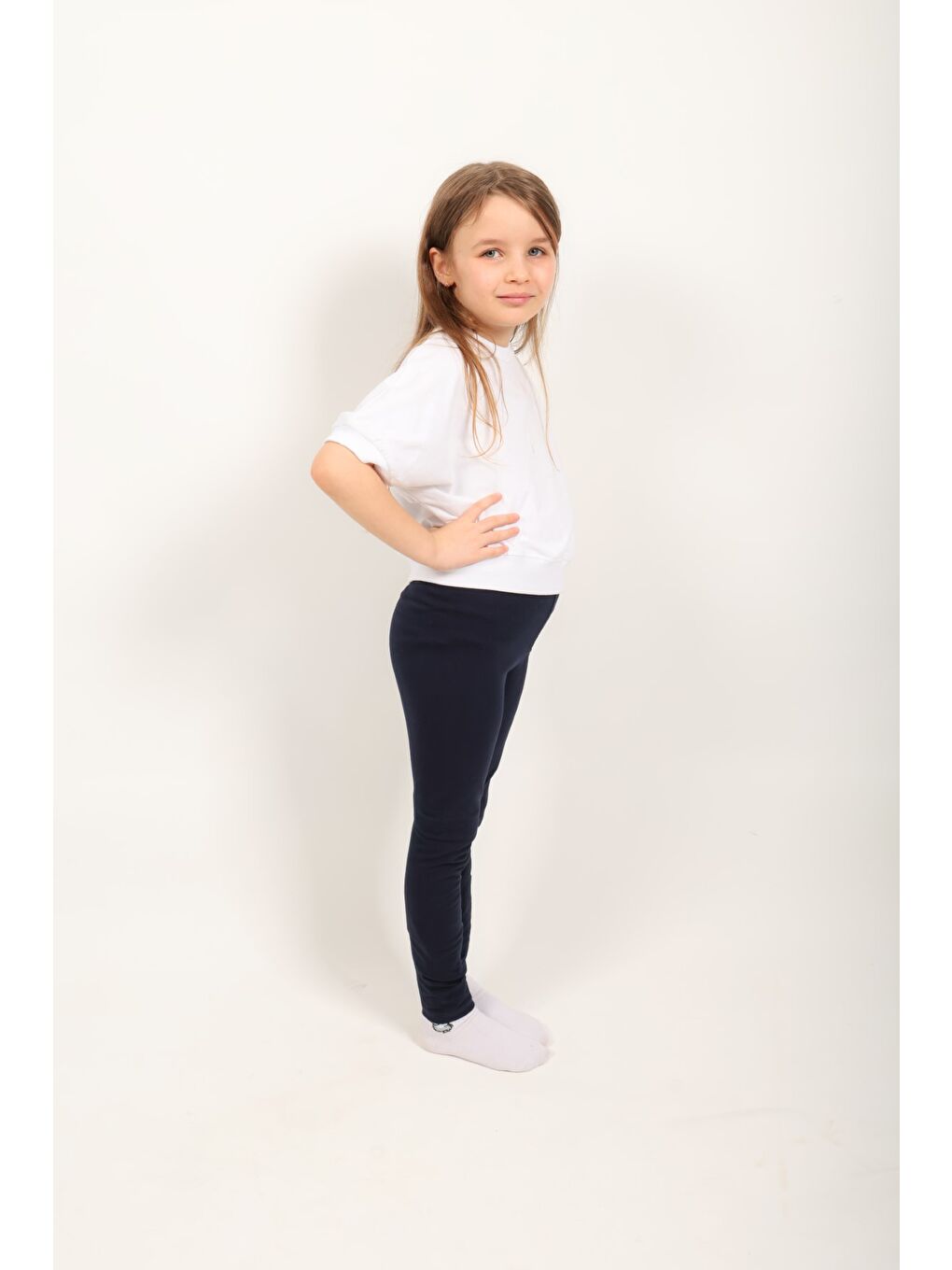 Lacivert Kız Çocuk Baskılı Tayt-2