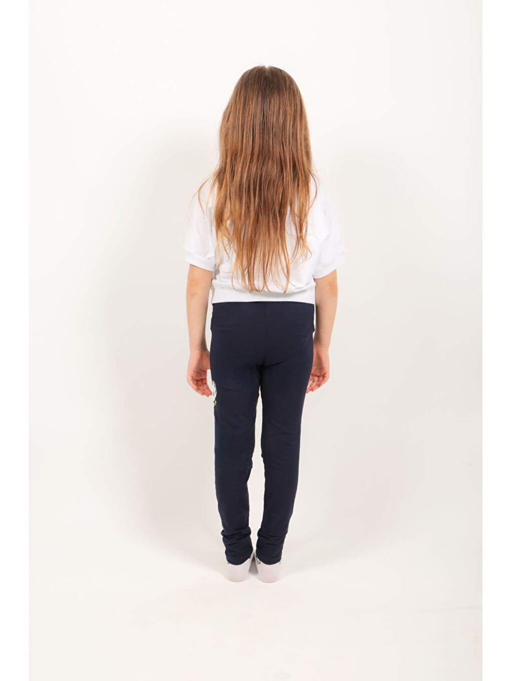 Lacivert Kız Çocuk Baskılı Tayt-3