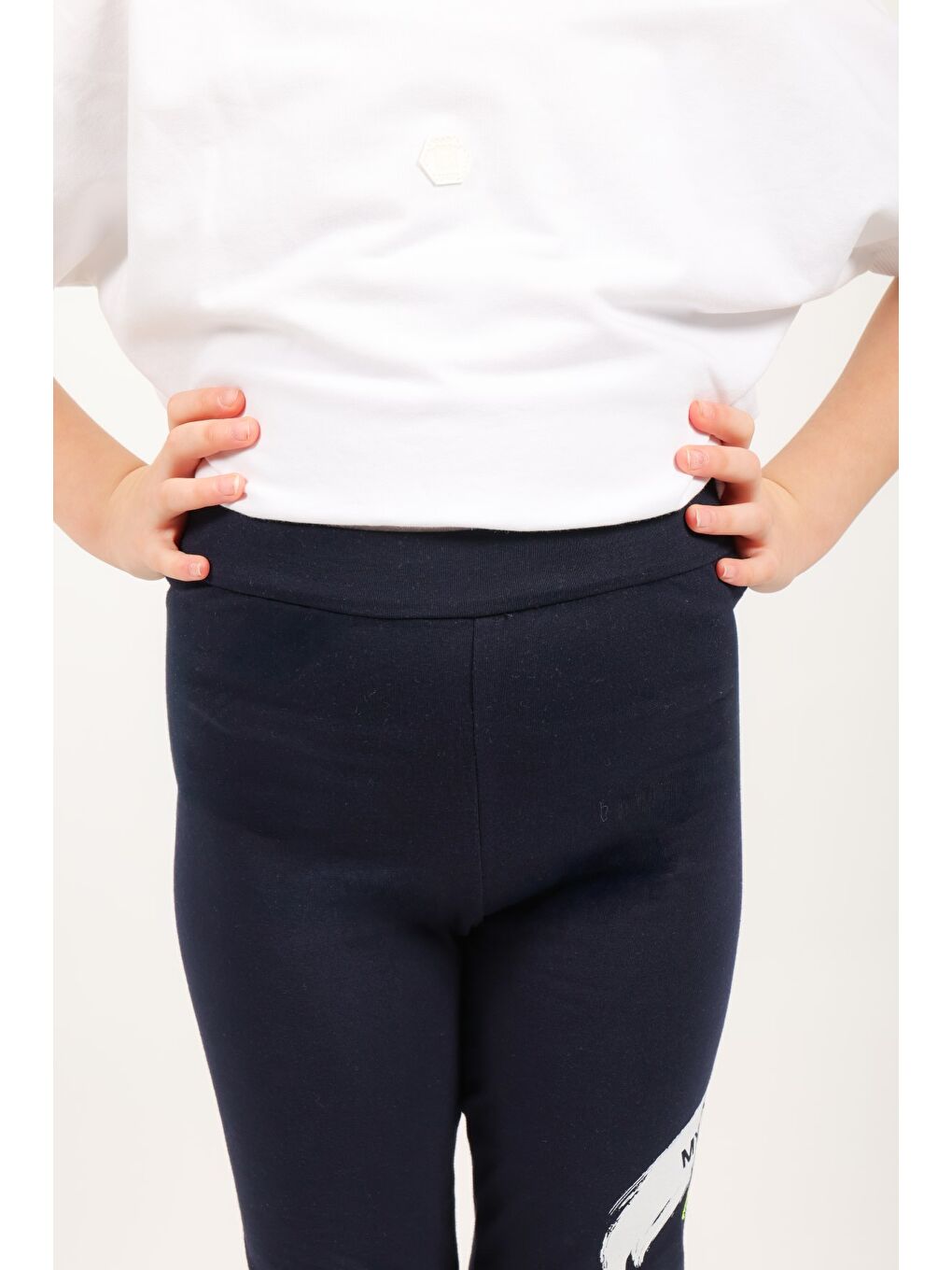 Lacivert Kız Çocuk Baskılı Tayt-5