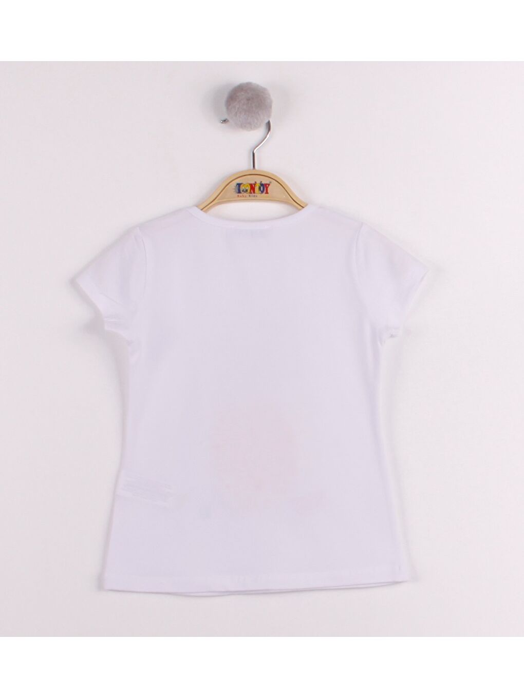 Beyaz Kız Çocuk Ananas Baskılı Tişört-1