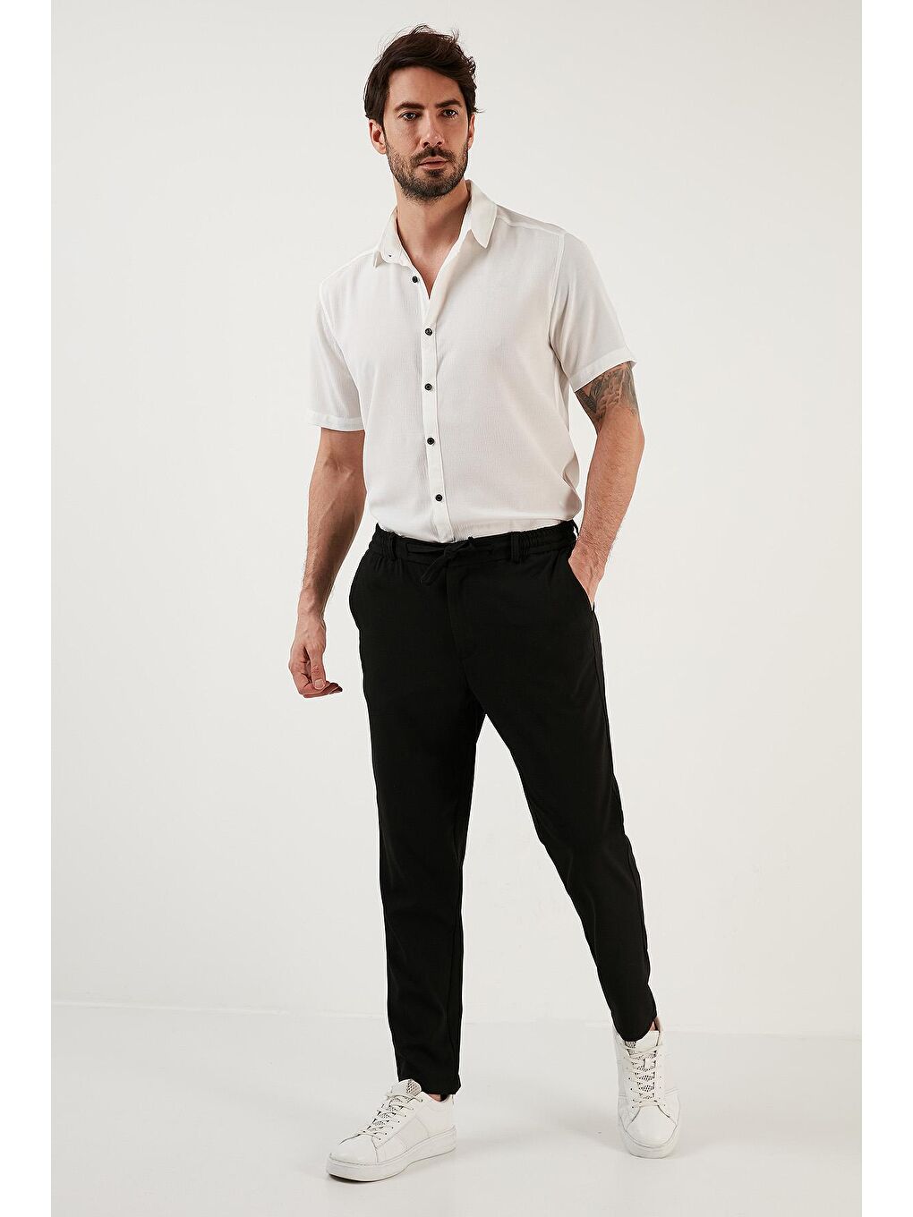 Siyah Slim Fit Normal Bel Düz Paça Erkek Pantolon 6134516