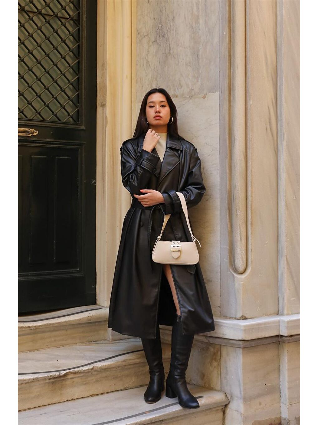 Bej Toka Detaylı Kol Çantası Vizon-2