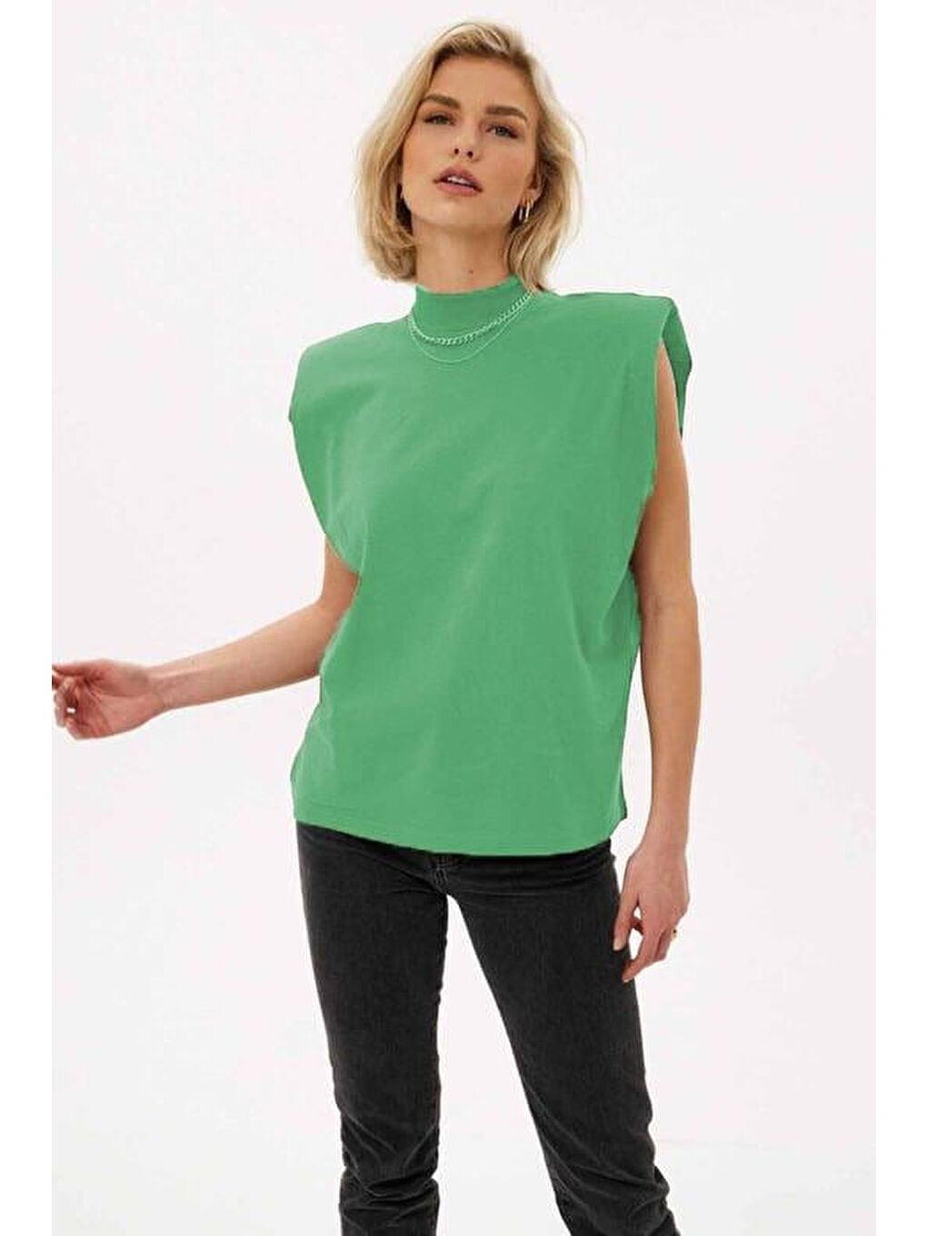 Mint Yeşili Vatkalı Tişört Mg900-1