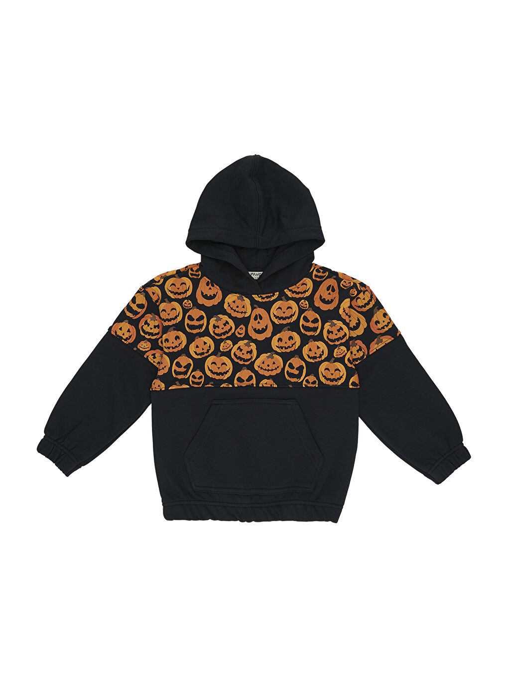 Panço Siyah Erkek Çocuk  Parçalı Kapüşonlu Sweatshirt