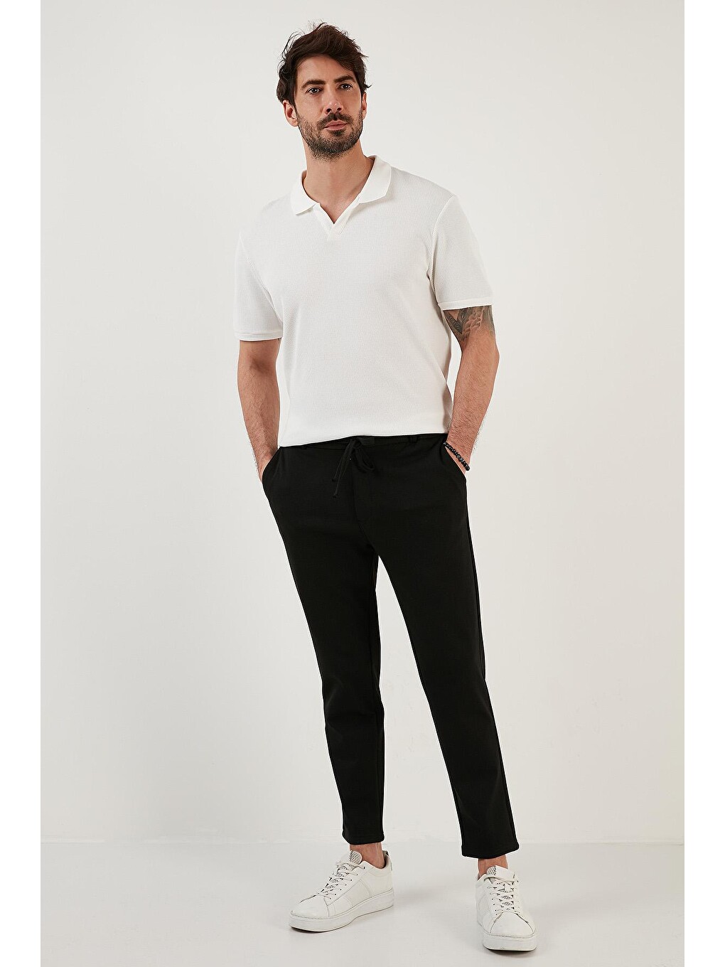 Siyah Slim Fit Normal Bel Düz Paça Erkek Pantolon 6135549