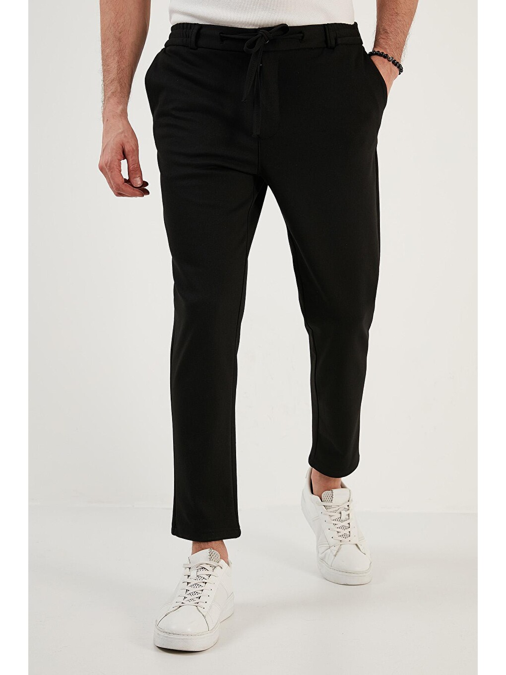 Siyah Slim Fit Normal Bel Düz Paça Erkek Pantolon 6135549-1