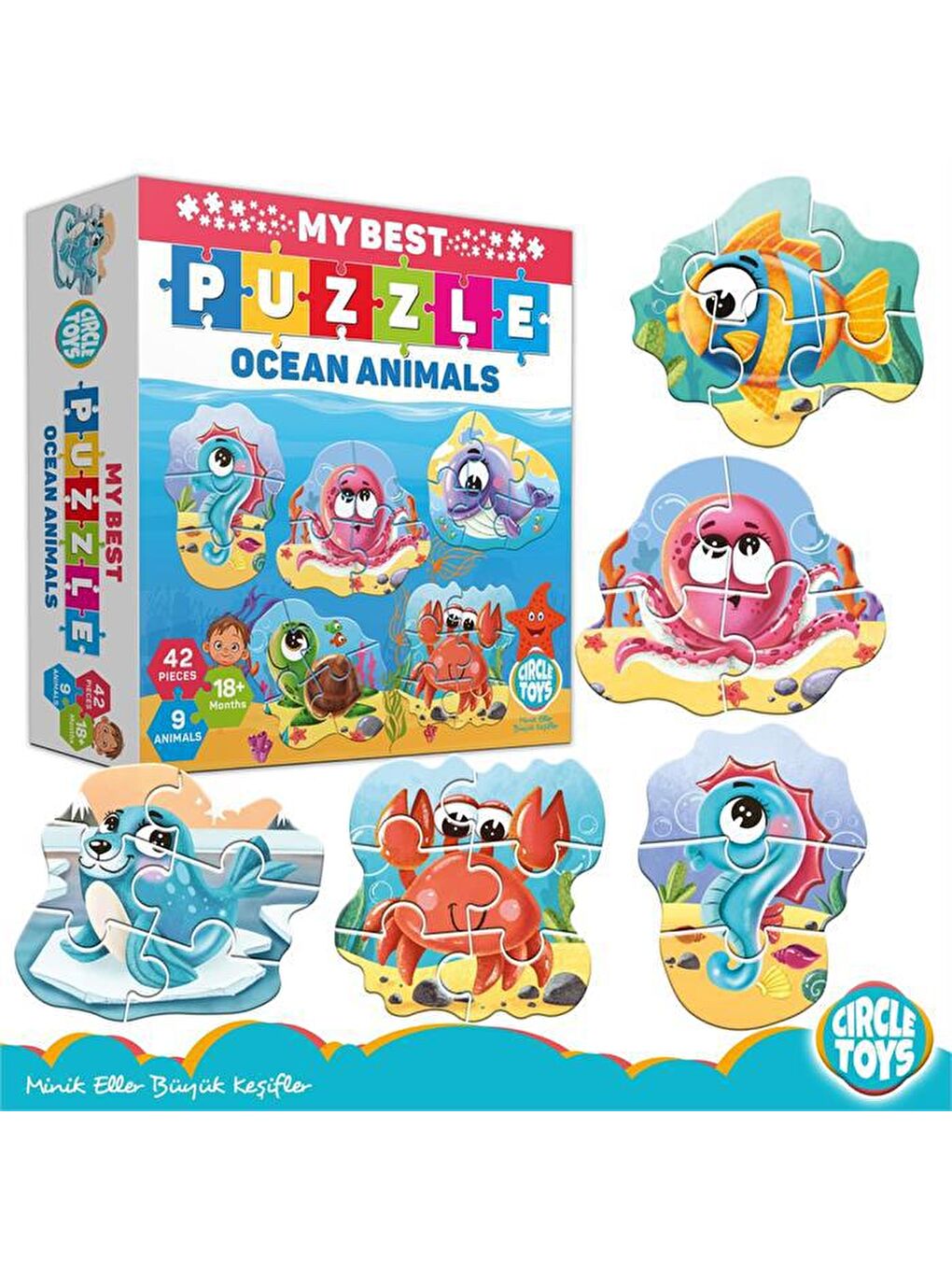 Circle Toys Karışık My Best Puzzle Ocean Animals