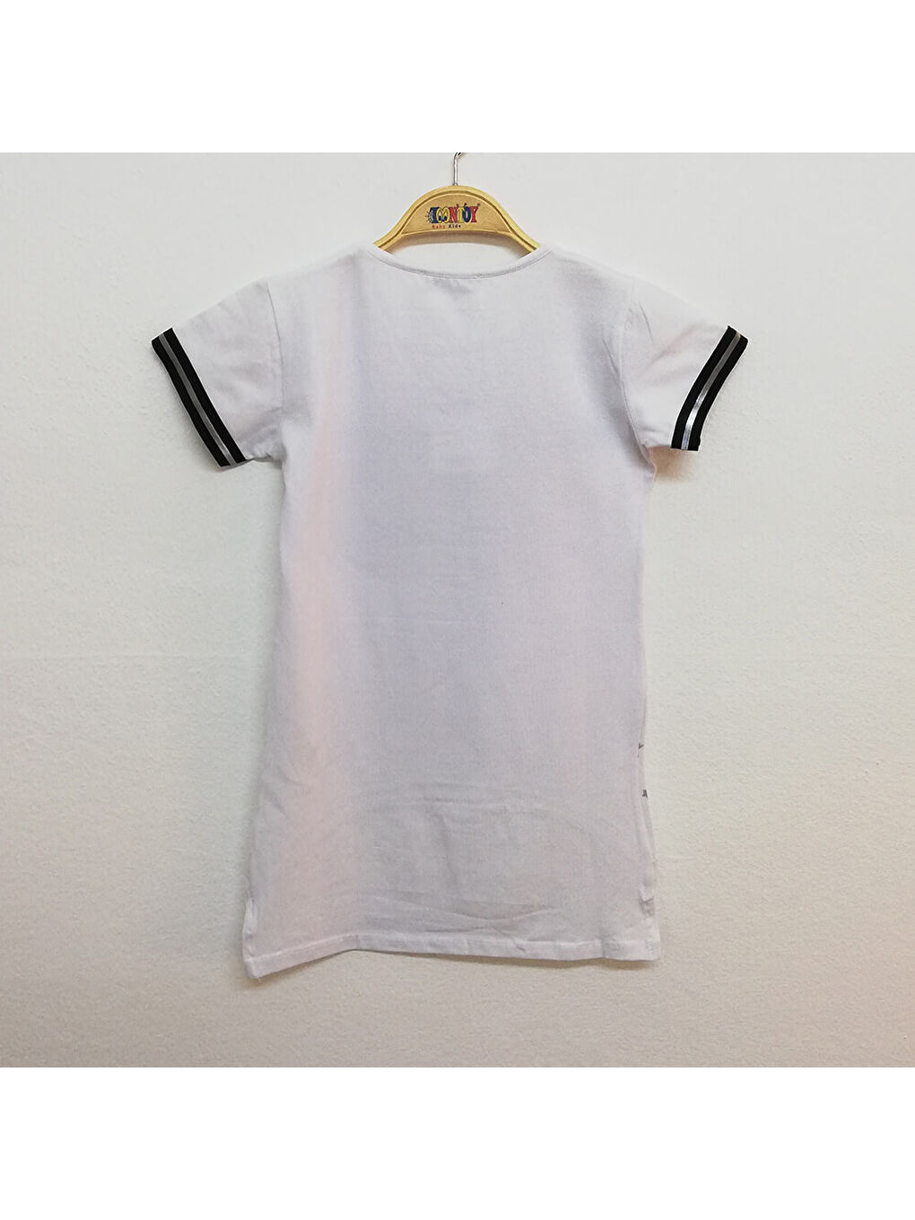 Beyaz Kız Çocuk Yes Baskılı Tişört-1