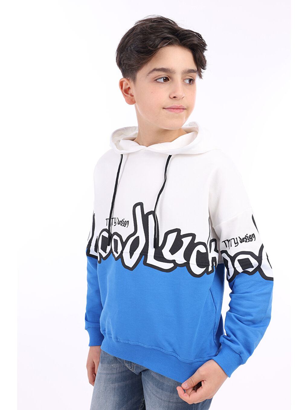 Mavi Erkek Çocuk Baskılı Sweatshirt-2