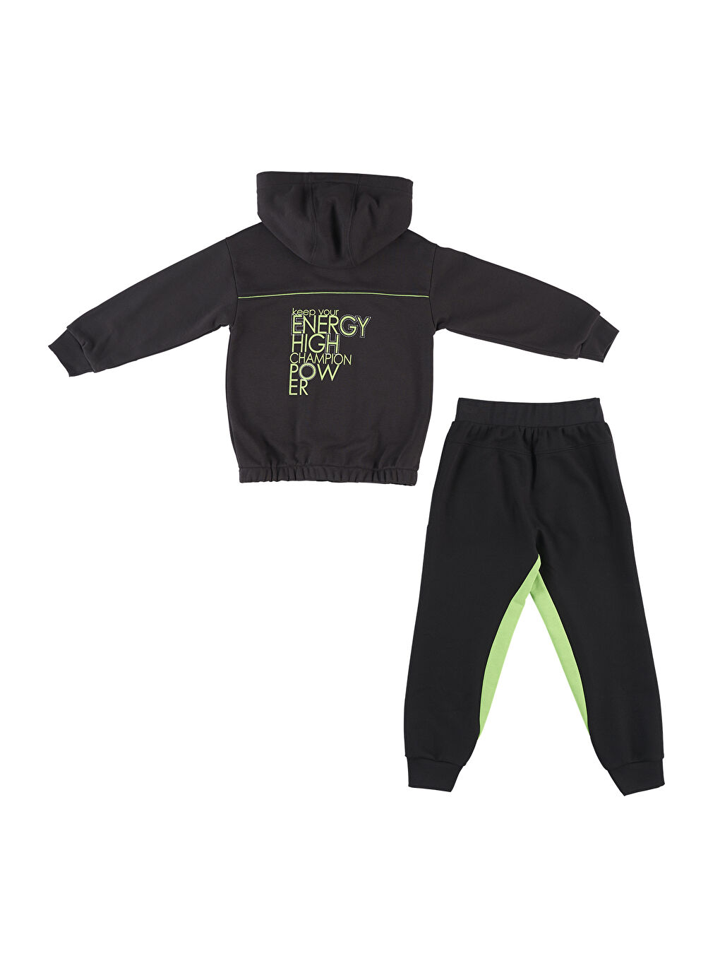 Siyah Erkek Çocuk 2'li Eşofman Takım-1