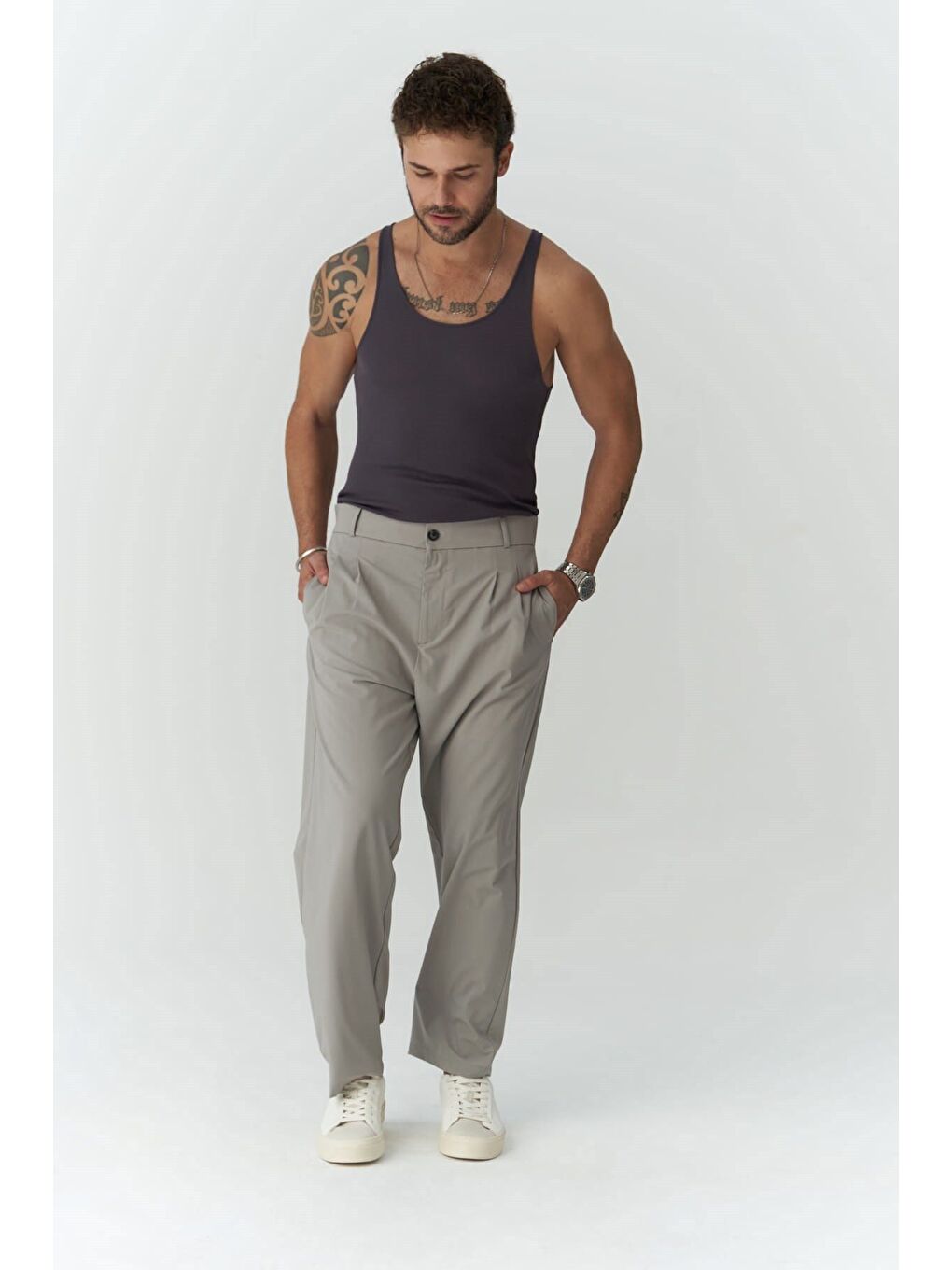 Declan  Gri Erkek Pantolon-1