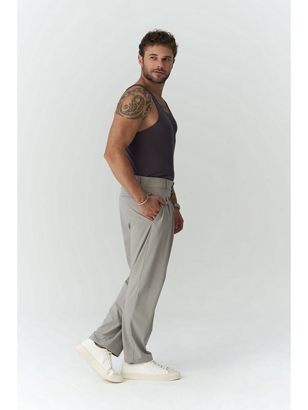 Declan  Gri Erkek Pantolon-4