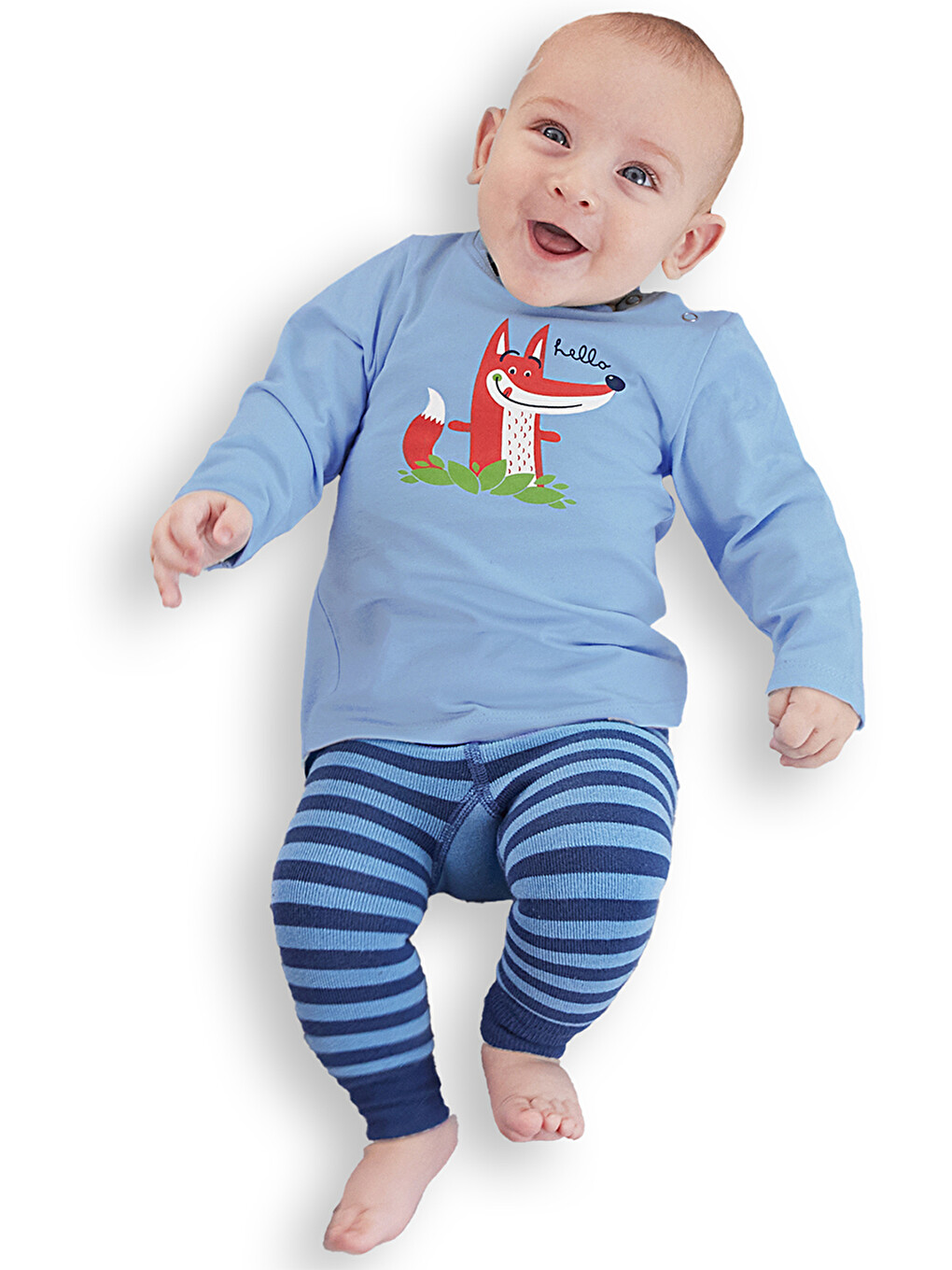 Karışık Tilki Erkek Bebek Tişört Tayt-Pantolon Takım-1