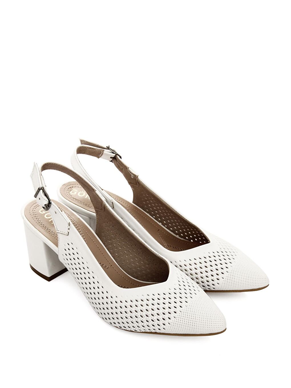 Beyaz Kadın Topuklu Ayakkabı 39120-1