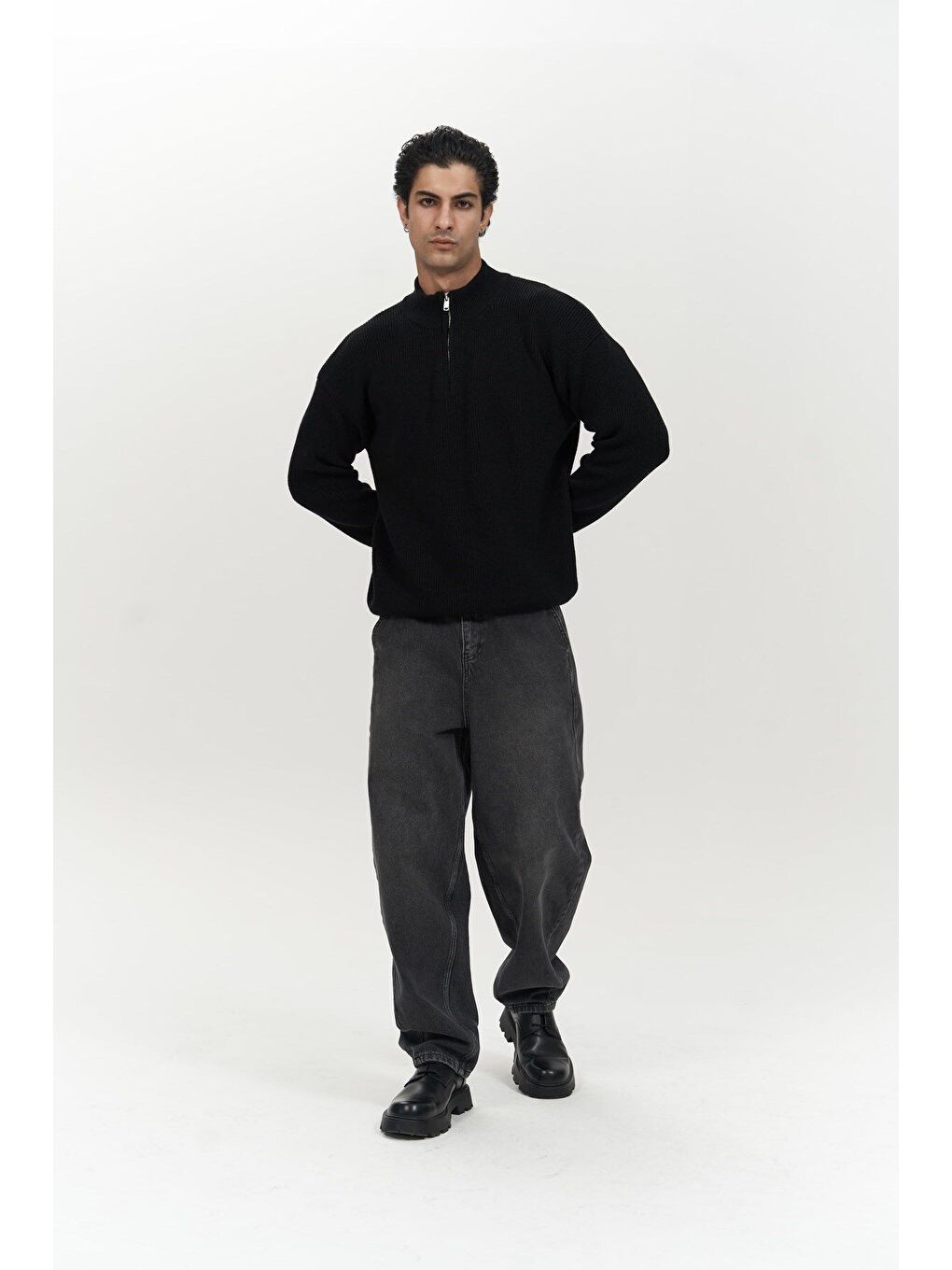 Mathis Siyah Balıkçı Yaka Erkek Triko Kazak