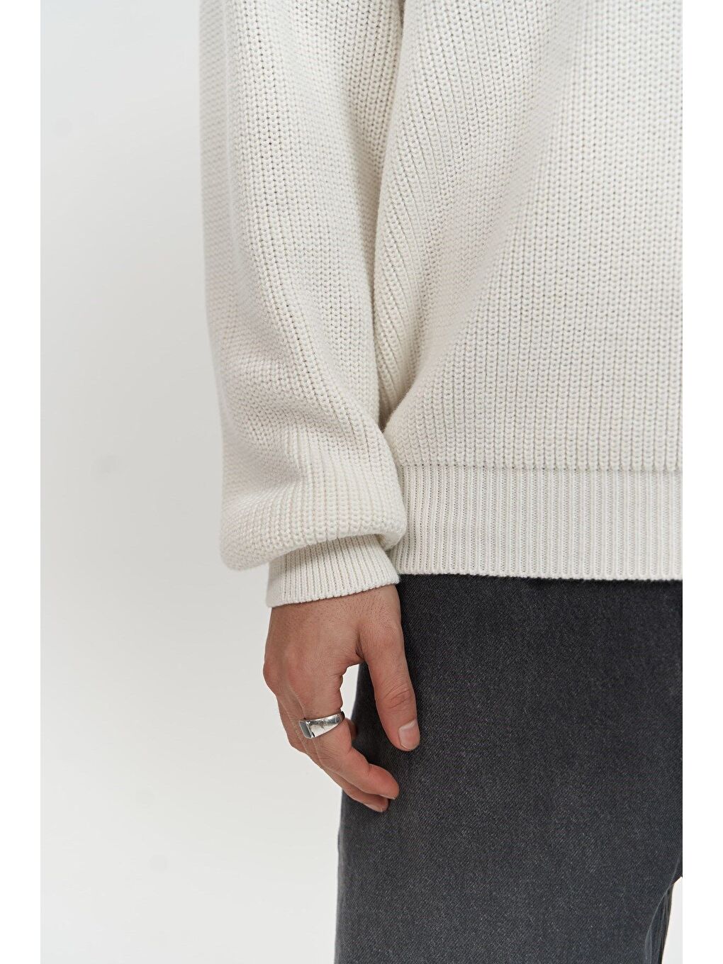 Magnus Polo Yaka Ekru Erkek Triko Kazak-5