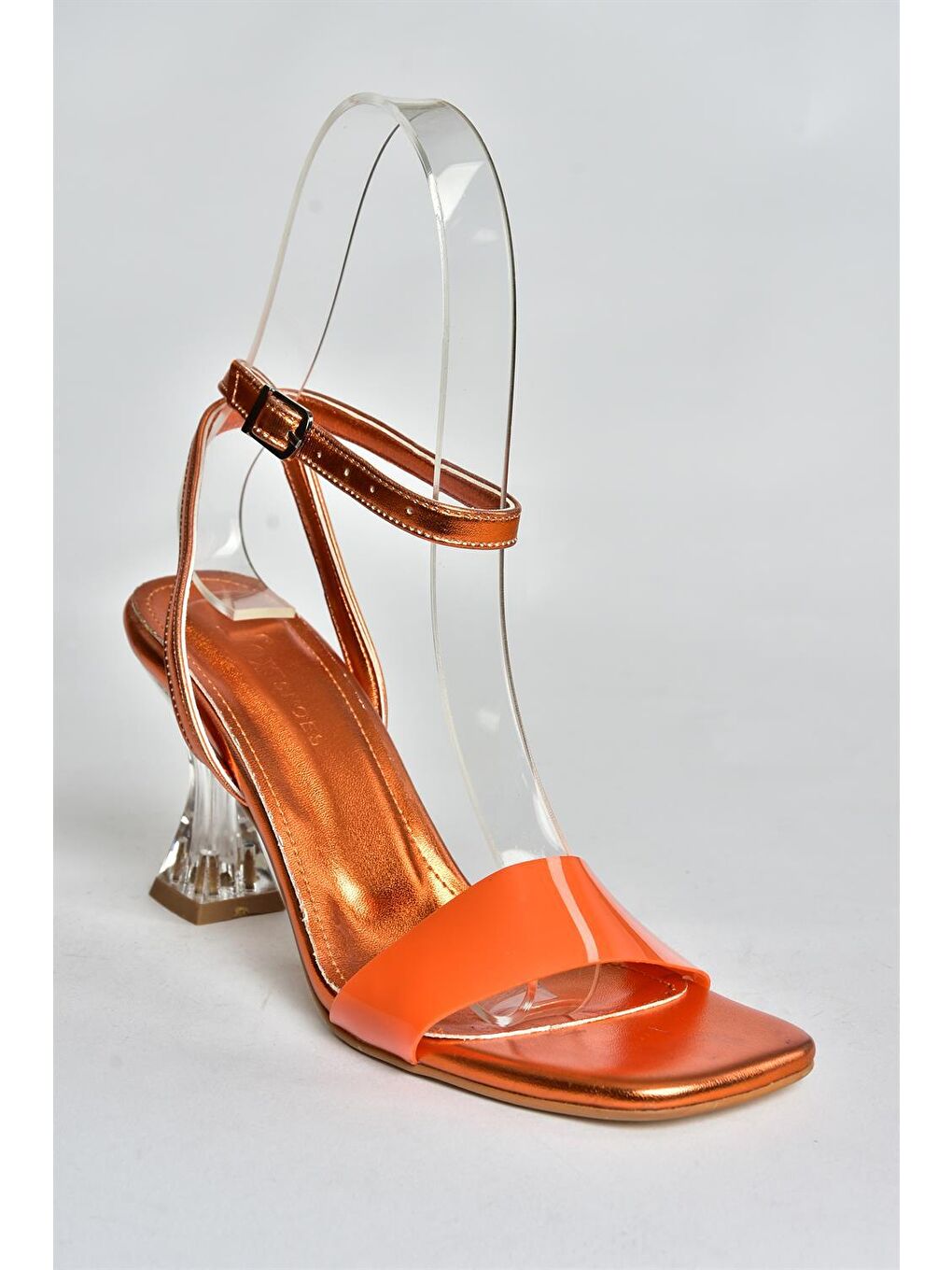 Turuncu Cam Topuklu Kadın Ayakkabı P518291709-3