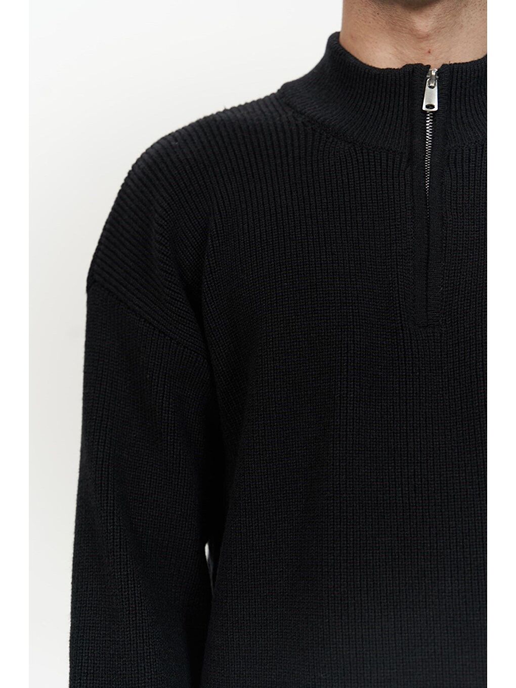 Mathis Siyah Balıkçı Yaka Erkek Triko Kazak-3