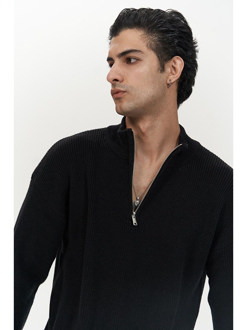 Mathis Siyah Balıkçı Yaka Erkek Triko Kazak-6