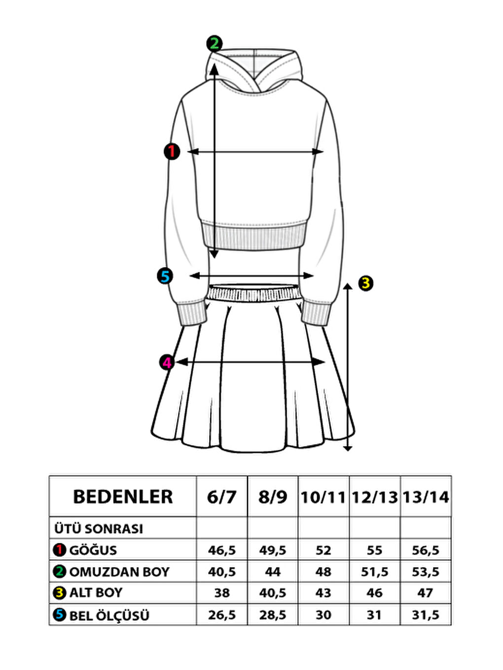 Turuncu Kız Çocuk Baskılı Etekli Takım-1
