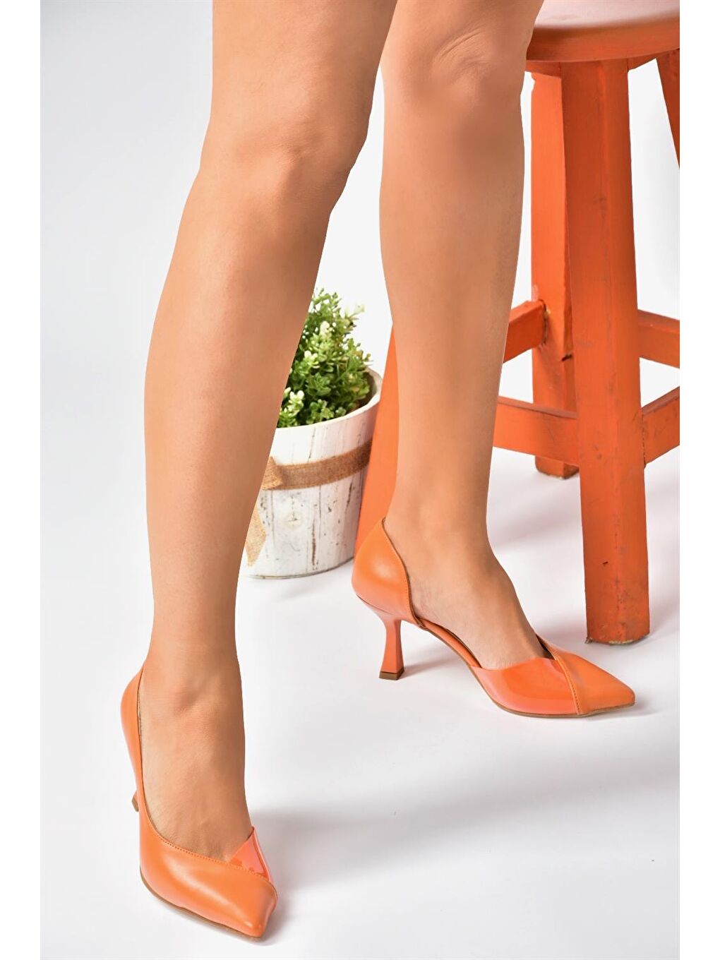 Turuncu Yüksek Topuklu Kadın Ayakkabı P752785109