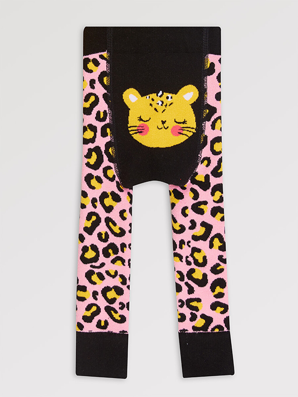 Karışık Leopar Desenli Kız Bebek Tayt Pantolon-4