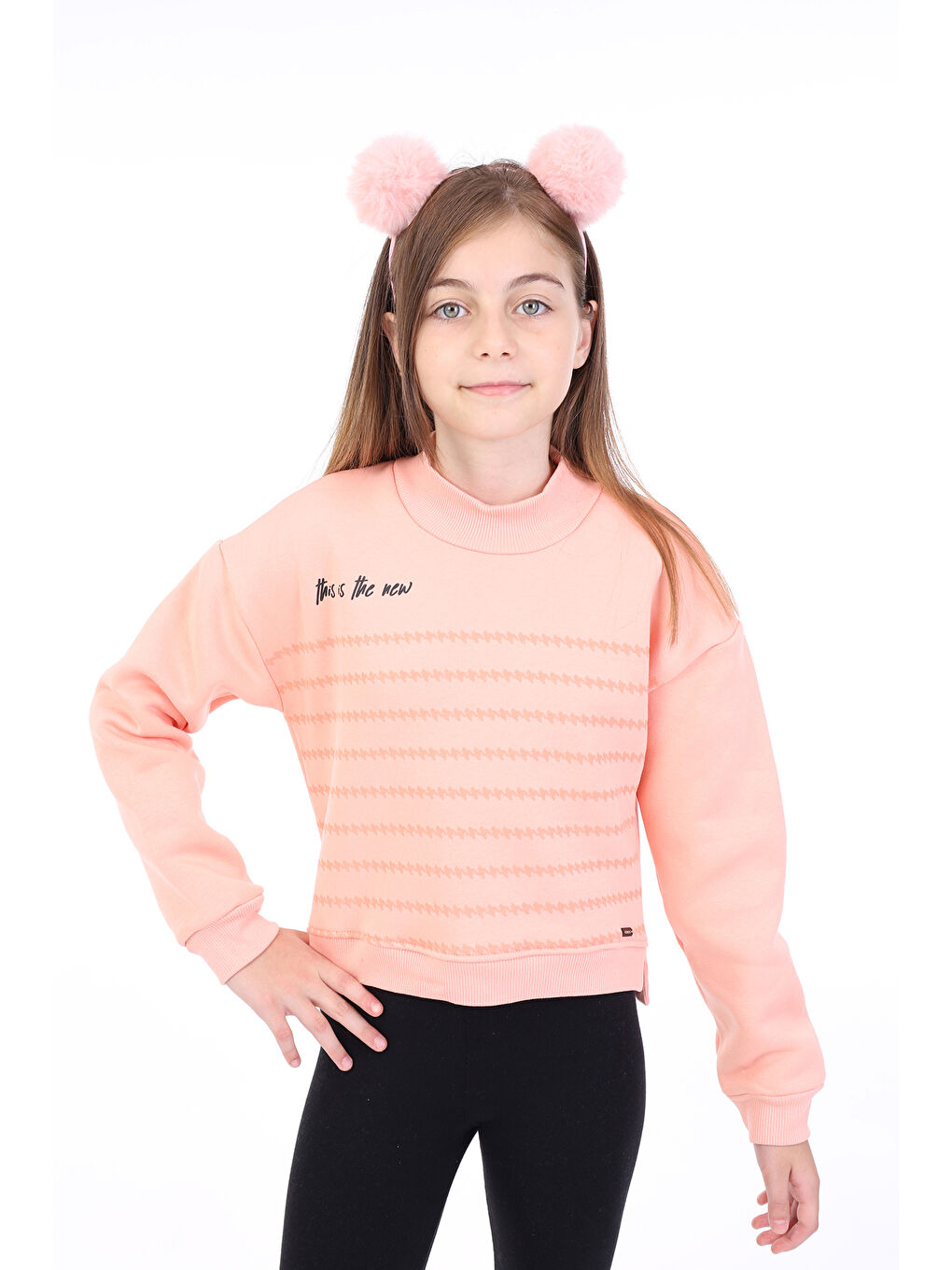 Pembe Kız Çocuk Baskılı Sweatshirt-2
