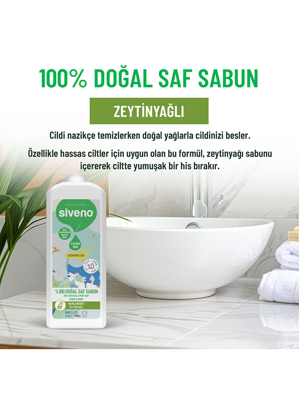 %100 Doğal Sıvı Kastil Sabun Zeytinyağlı Yoğun Nemlendirici Bitkisel Vegan 1000 ml-2