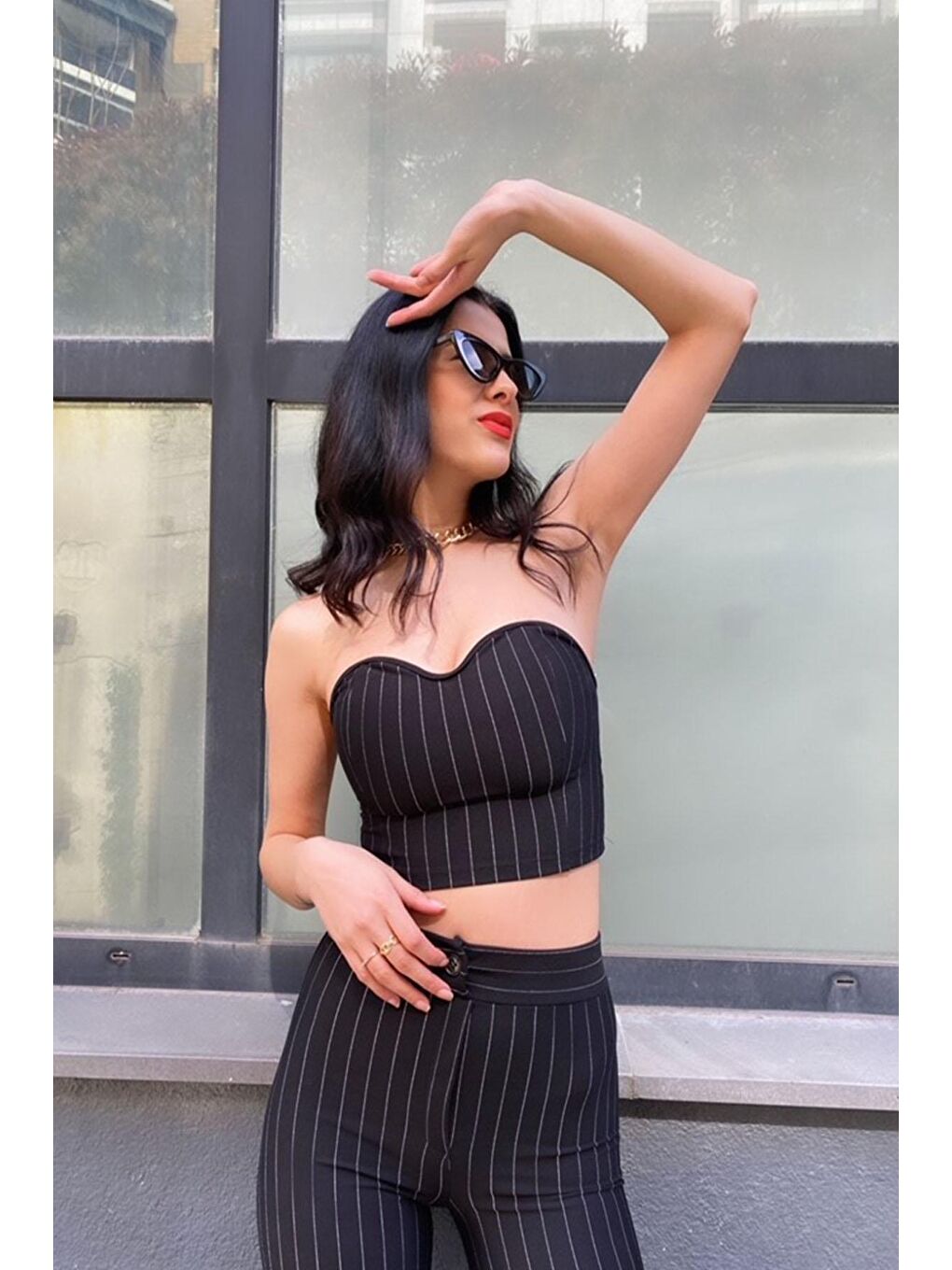 Kadın Siyah Çizgili Büstiyer-1