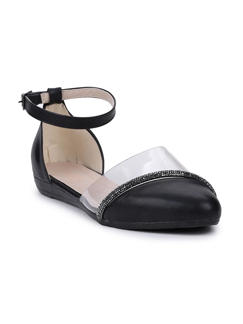 Siyah Büyük Numara Kadın Babet Ayakkabı Cilt Chr 297-1-3