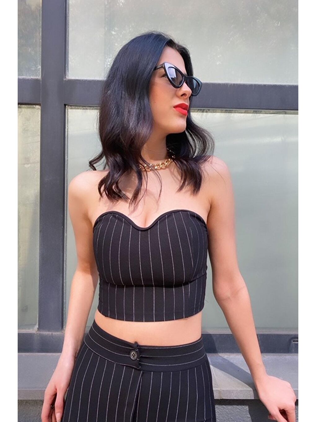 Kadın Siyah Çizgili Büstiyer-2