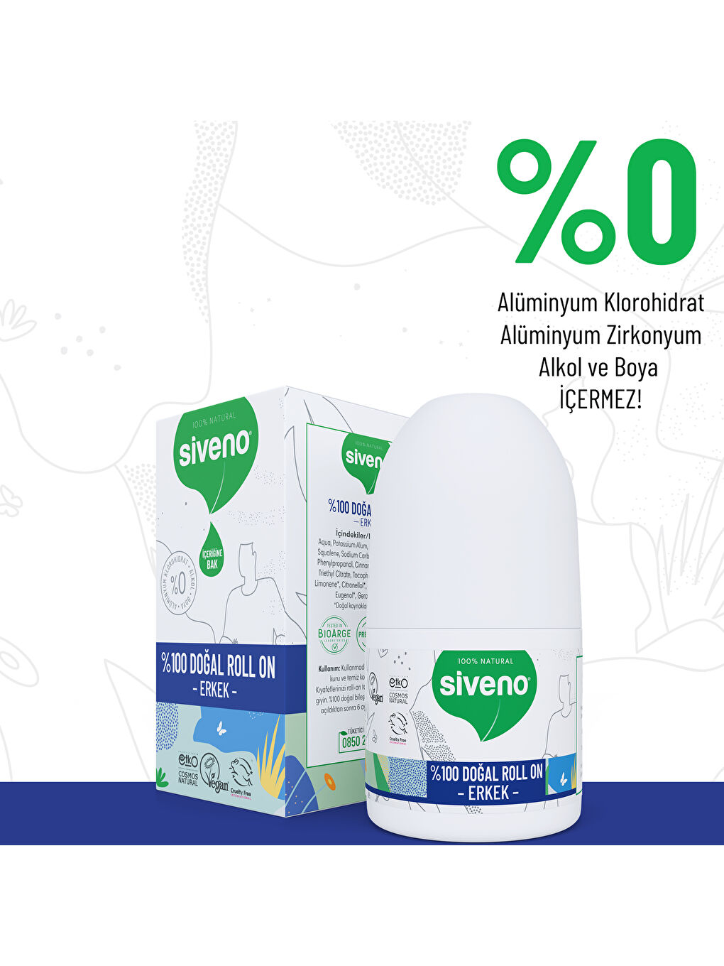 %100 Doğal Roll On Erkek Deodorant Ter Kokusu Önleyici Bitkisel Leke Bırakmayan Vegan 50 ml-2