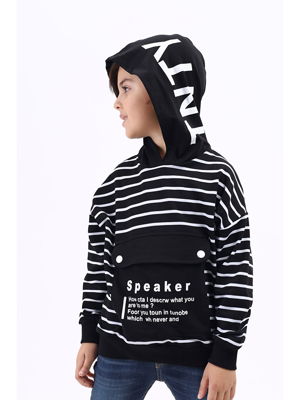 Siyah Erkek Çocuk Baskılı Sweatshirt-2
