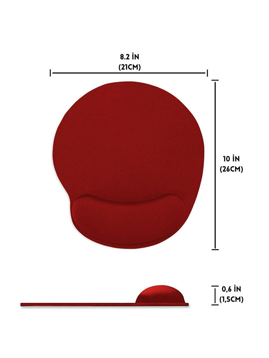 Bilek Destekli  Ergonomik Jel Mouse Pad Kırmızı-3