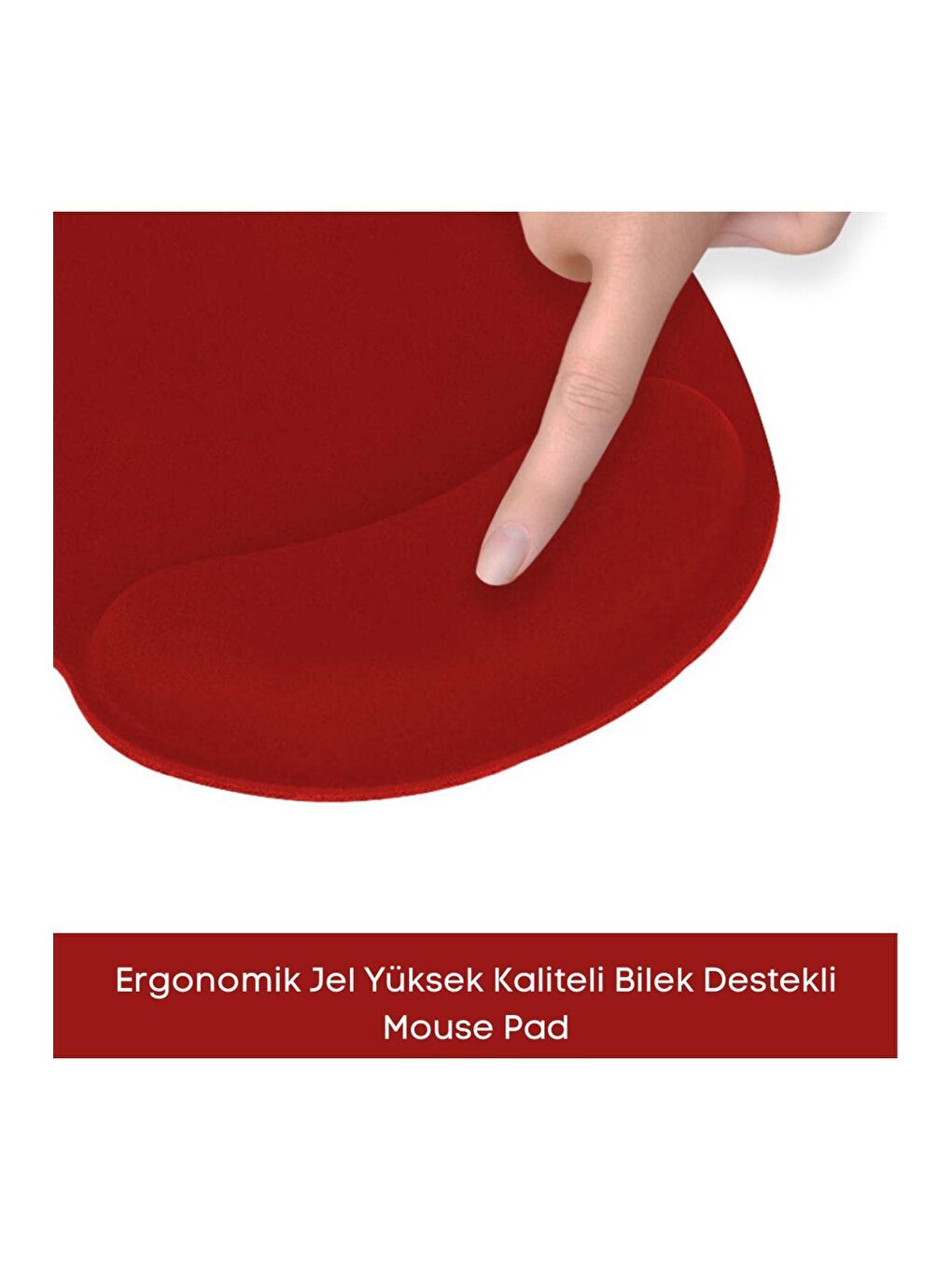 Bilek Destekli  Ergonomik Jel Mouse Pad Kırmızı-4