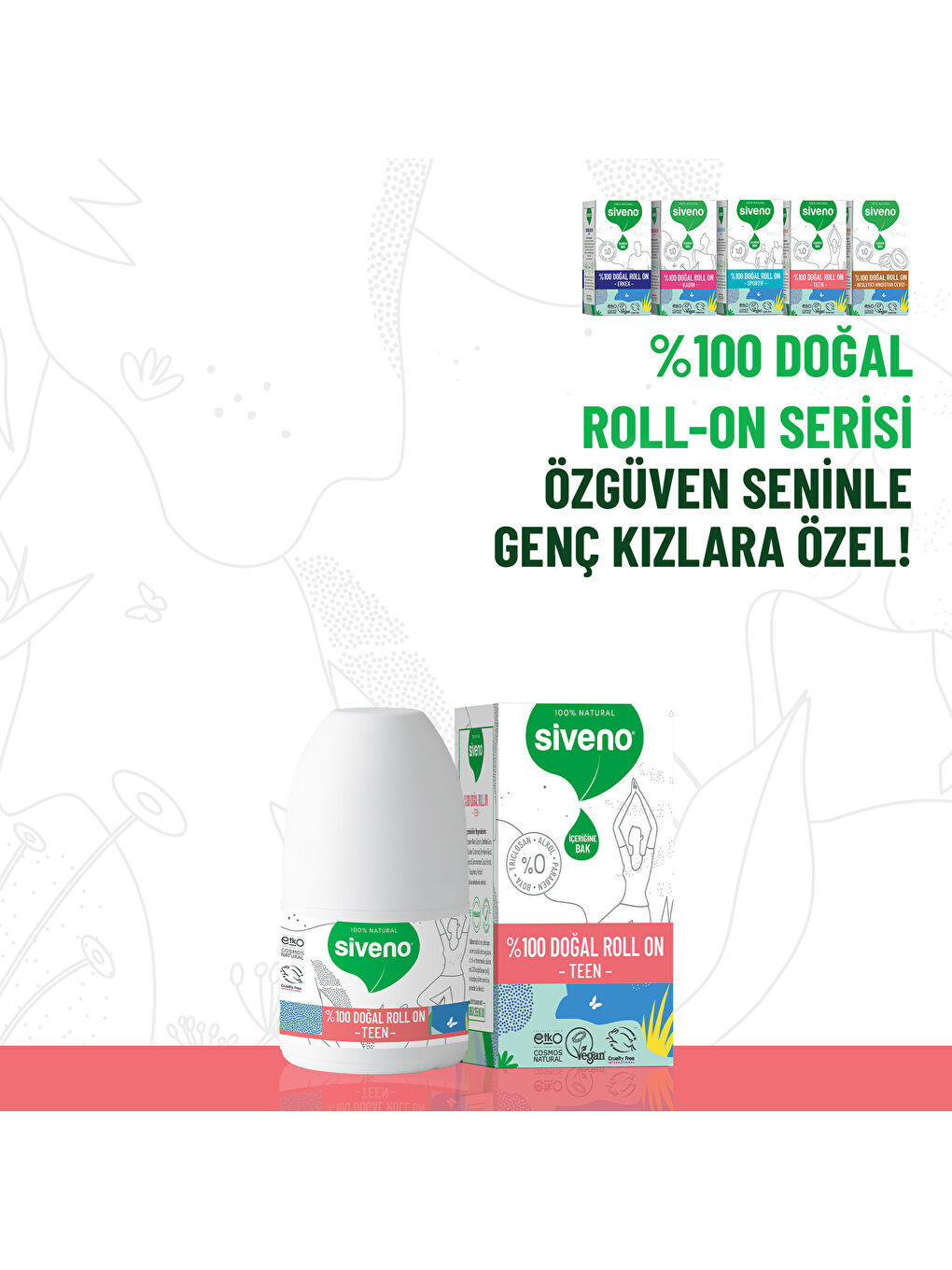 %100 Doğal Roll-On Teen Girl Genç Kız Deodorant Ter Kokusu Önleyici Bitkisel Lekesiz Vegan 50 ml-3