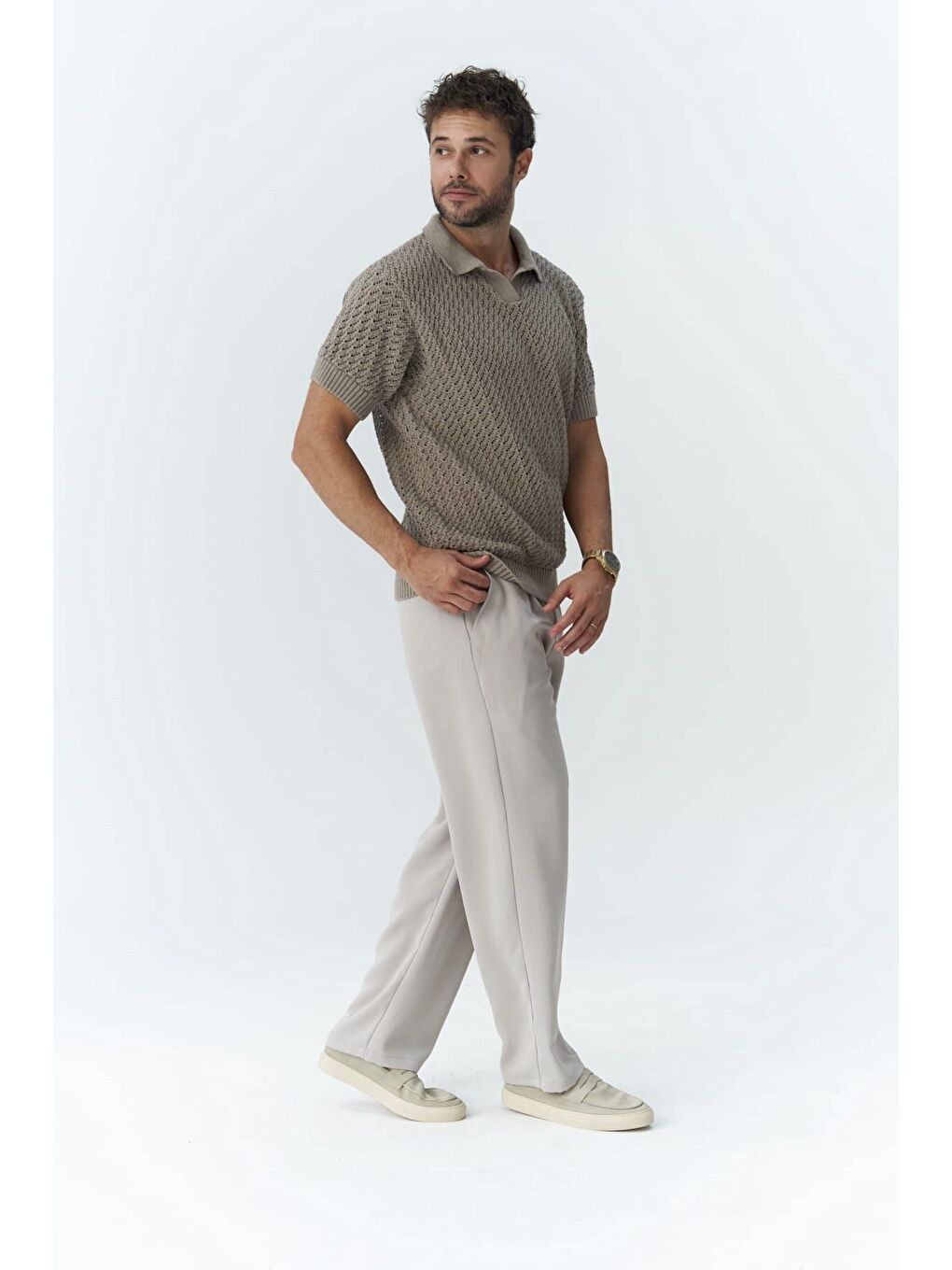 Wells Bej  Erkek Pantolon-1