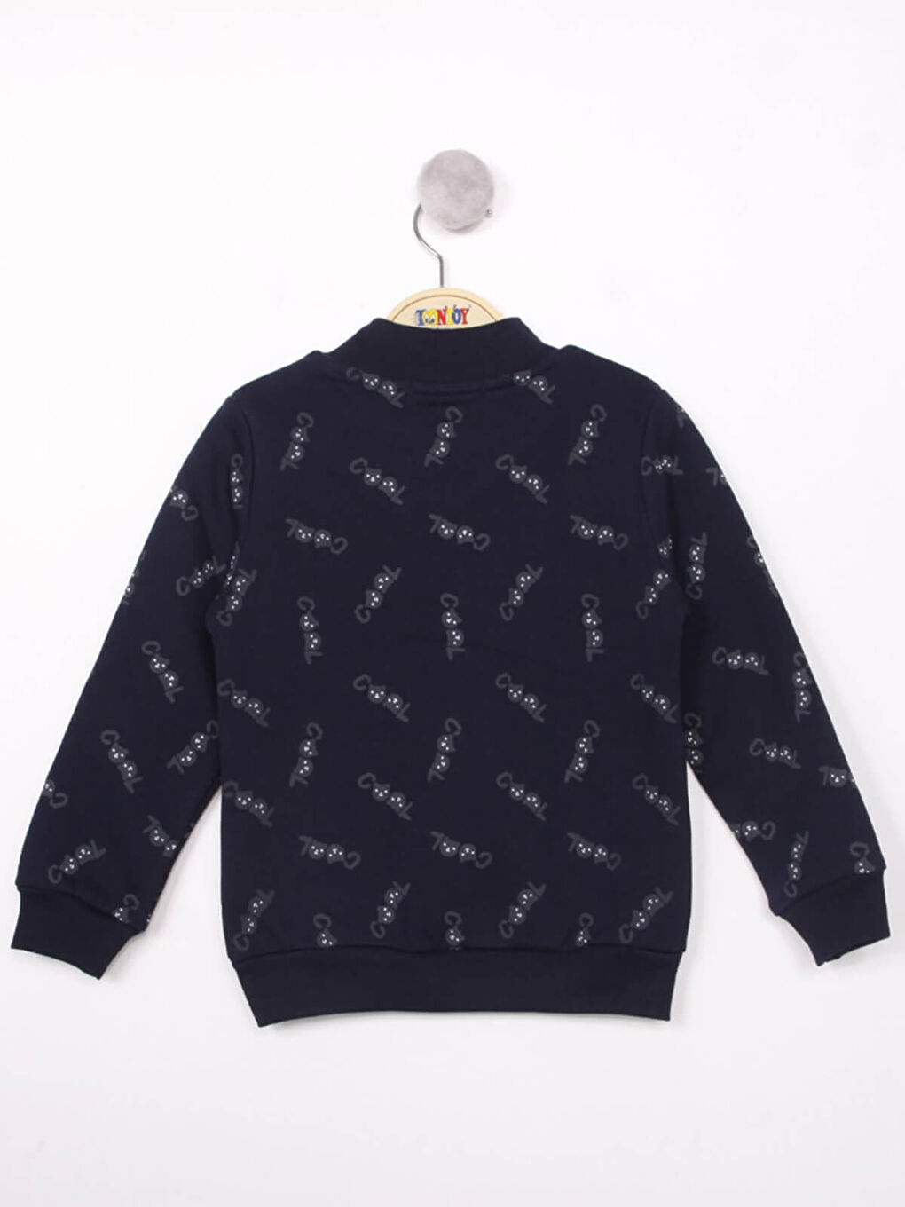 Lacivert Erkek Çocuk Komple Baskılı İçi Pamuklu Sweatshirt